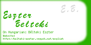 eszter belteki business card